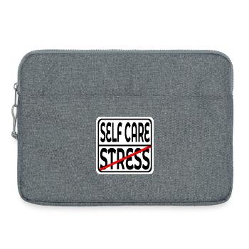 STOP STRESS - FOCUS SELF CARE SIGN - Laptop bag 15" - heather grey - Front