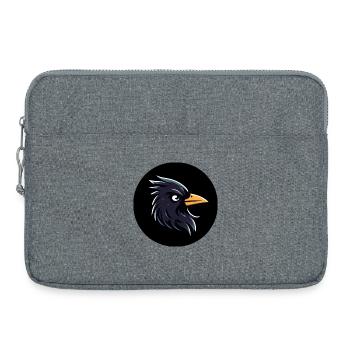 Le corbeau de merle de dessin animé a l’air renfrogné - Sacoche pour ordinateur portable 15 pouces - gris chiné - Devant