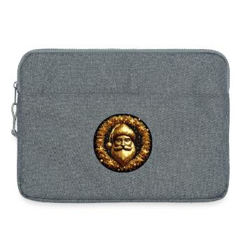 Père Noël en or avec des étoiles - Sacoche pour ordinateur portable 15 pouces - gris chiné - Devant