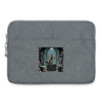 Winter Cat in Dungeon Magic - Laptop bag 15" - heather grey - Front