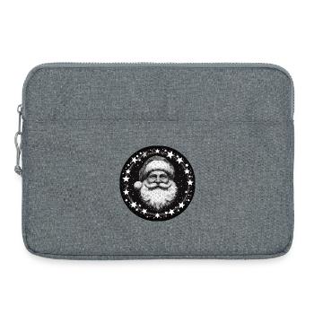 Couronne polygonale tête de Père Noël ronde gris blanc - Sacoche pour ordinateur portable 15 pouces - gris chiné - Devant