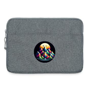 Bunte Berge vor goldenem Mond Nacht - Laptoptasche 15" - Grau meliert - Vorne