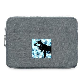 Silhouette de loup Aquarelles - Sacoche pour ordinateur portable 15 pouces - gris chiné - Devant