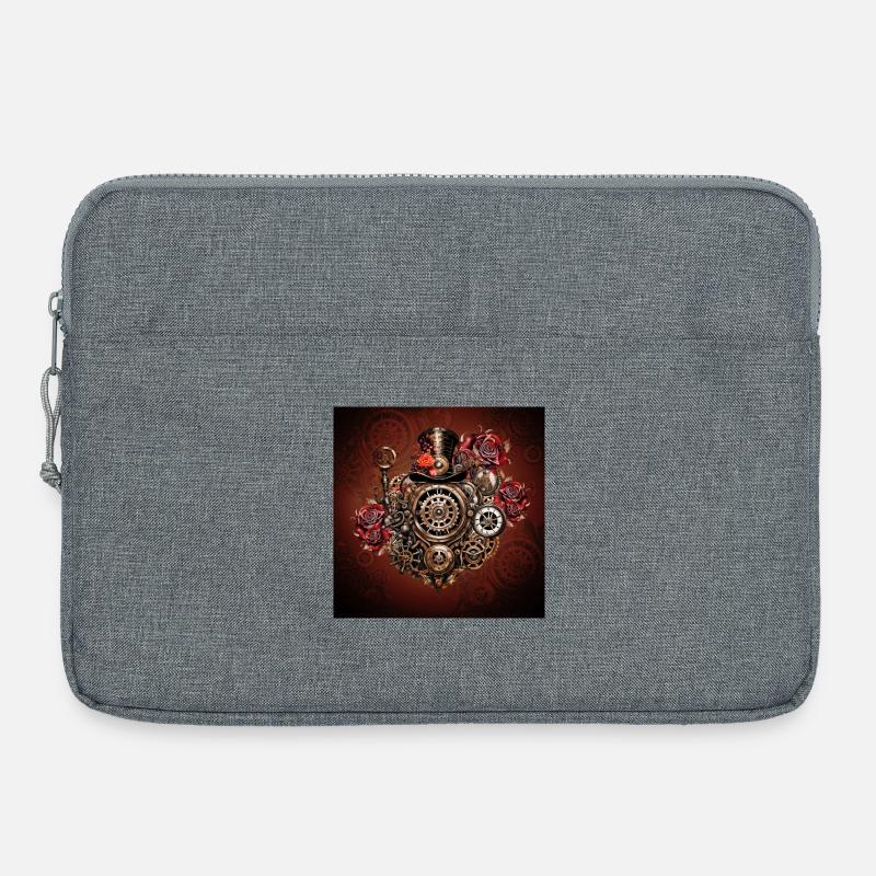 Wunderbares Steampunk-Design - Laptoptasche 15" - Grau meliert