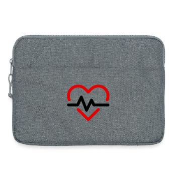 battements cardiaques - Sacoche pour ordinateur portable 15 pouces - gris chiné - Devant