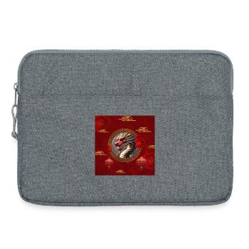 Bonne année du Dragon Chinois - Sacoche pour ordinateur portable 15 pouces - gris chiné - Devant