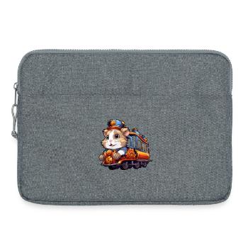 Hamster fährt Eisenbahn Goldhamster Zwerghamster - Laptoptasche 15" - Grau meliert - Vorne