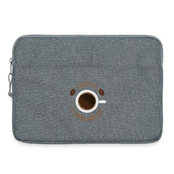Je peux pas je prend mon café humour - Sacoche pour ordinateur portable 15 pouces - gris chiné - Devant