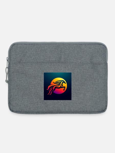 Reiterin auf Pferd 2 - Laptoptasche 15" - Grau meliert