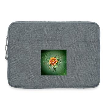 La beauté d’une rose élégante en fleurs - Sacoche pour ordinateur portable 15 pouces - gris chiné - Devant
