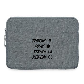 Lancer, Prier, Frapper, Répéter, - Sacoche pour ordinateur portable 15 pouces - gris chiné - Devant