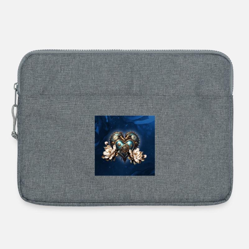 Wunderbares Steampunk-Herz - Laptoptasche 15" - Grau meliert
