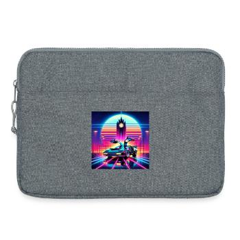 Retour vers le futur retro futuriste années 80 - Sacoche pour ordinateur portable 15 pouces - gris chiné - Devant