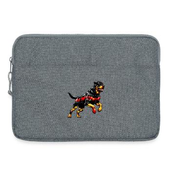 Design de chien Rottweiler Allemagne - Sacoche pour ordinateur portable 15 pouces - gris chiné - Devant