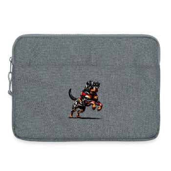Drapeau Rottweiler, design allemand - Sacoche pour ordinateur portable 15 pouces - gris chiné - Devant
