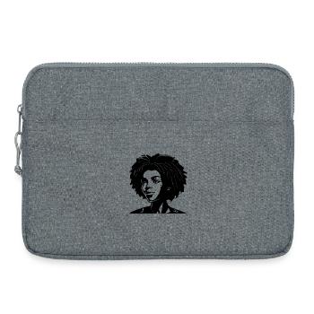 Beautiful Black Woman Illustration - Laptoptasche 15" - Grau meliert - Vorne