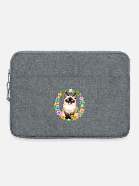 Frühlingserwachende Samtpfote - Laptoptasche 15" - Grau meliert