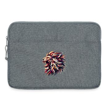 Lion rugit cadeau géométrique - Sacoche pour ordinateur portable 15 pouces - gris chiné - Devant