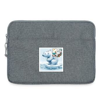 Der gefrorene Bär auf seinem Gletscher! - Laptoptasche 15" - Grau meliert - Vorne