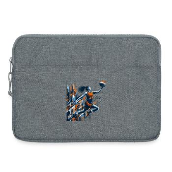 Woman Basketball Dunking Design - Laptop bag 15" - heather grey - Front