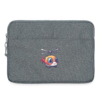 Lächelnder Hubschrauber - Laptoptasche 15" - Grau meliert - Vorne