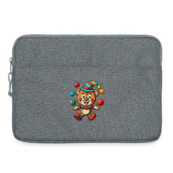 Whimsical Circus Bear with Juggling Balls - Laptop bag 15" - heather grey - Front