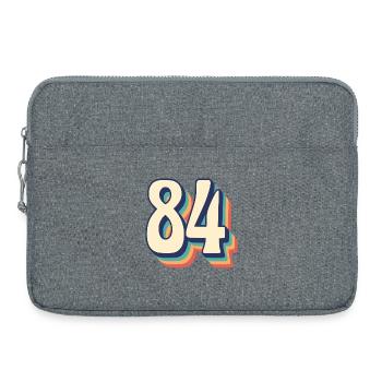 T-Shirt rétro Vintage numéro 84 quatre-vingt-quatre - Sacoche pour ordinateur portable 15 pouces - gris chiné - Devant