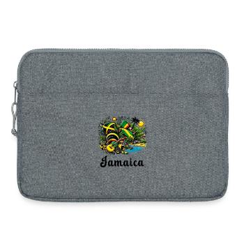 Design du drapeau des Caraïbes de la Jamaïque - Sacoche pour ordinateur portable 15 pouces - gris chiné - Devant
