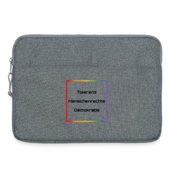 Regenbogen Toleranz Menschenrechte Demokratie - Laptoptasche 15" - Grau meliert - Vorne