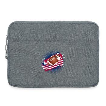 Motif de graffiti de football avec drapeau américain - Sacoche pour ordinateur portable 15 pouces - gris chiné - Devant