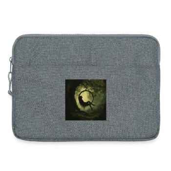 Waldsilhouette im Luftring - Laptoptasche 15" - Grau meliert - Vorne