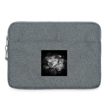 Papillon gros plan affiche noir et blanc - Sacoche pour ordinateur portable 15 pouces - gris chiné - Devant