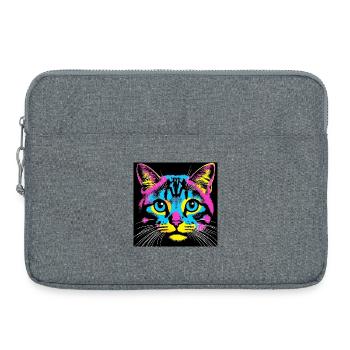 Chat Pop Art - Sacoche pour ordinateur portable 15 pouces - gris chiné - Devant