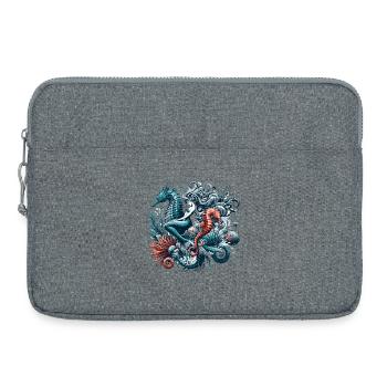 Meerjungfrau Nixe Seepferdchen Geschenk - Laptoptasche 15" - Grau meliert - Vorne