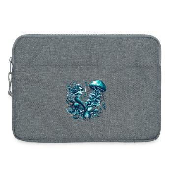 Meerjungfrau Nixe Quallen Qualle Geschenk - Laptoptasche 15" - Grau meliert - Vorne