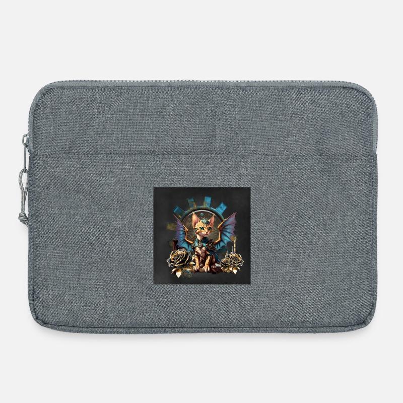 Wunderbare Fantasy-Steampunk-Katze. - Laptoptasche 15" - Grau meliert