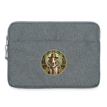 Chien de chasse avec chapeau - Sacoche pour ordinateur portable 15 pouces - gris chiné - Devant