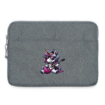 Rock & Metal Unicorn Guitarist Band Design - Laptop bag 15" - heather grey - Front