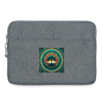 Tree in mandala of light - Laptop bag 15" - heather grey - Front