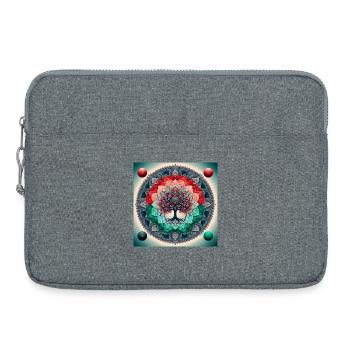 Mandala Tree in Vivid Shades - Laptop bag 15" - heather grey - Front