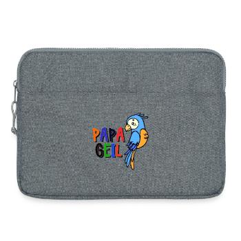 Dschungel Zoo Spruch Zootiere Afrika Papagei - Laptoptasche 15" - Grau meliert - Vorne