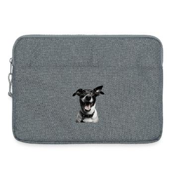 Playful Pup Portrait - Laptop bag 15" - heather grey - Front