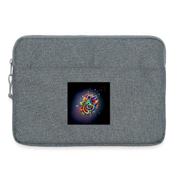 Musik, bunter Schlüssel mit Blättern - Laptoptasche 15" - Grau meliert - Vorne
