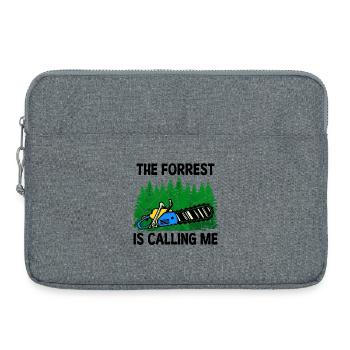 Saw Woodwork Lumberjack Tree Statement Forest - Laptop bag 15" - heather grey - Front