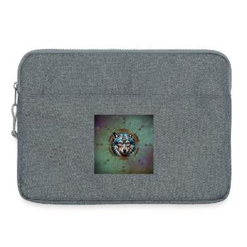 Fantastic steampunk wolf. - Laptop bag 15" - heather grey - Front