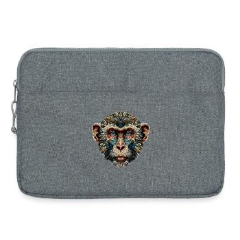 Singe dans le style mosaïque - Sacoche pour ordinateur portable 15 pouces - gris chiné - Devant