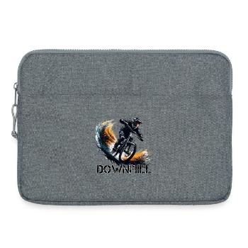 Downhill Down Hill MTB Mountainbiking Geschenk - Laptoptasche 15" - Grau meliert - Vorne