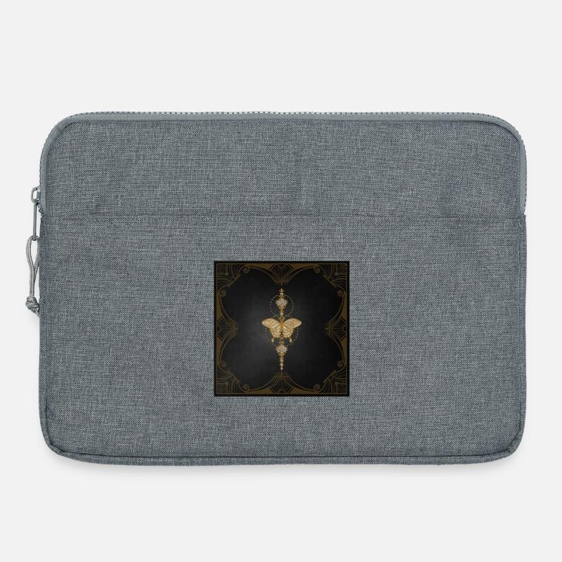 Goldener Schmetterling. - Laptoptasche 15" - Grau meliert