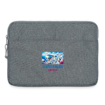 Excursions de vacances en mer à Santorin en Grèce - Sacoche pour ordinateur portable 15 pouces - gris chiné - Devant