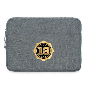 Age of Majority - Birthday 18 years old - Laptop bag 15" - heather grey - Front